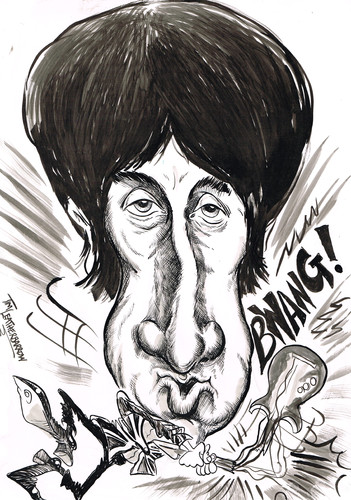 Cartoon: PETE TOWNSHEND -1960 .S (medium) by Tim Leatherbarrow tagged who,pete,townshend,mod,guitar