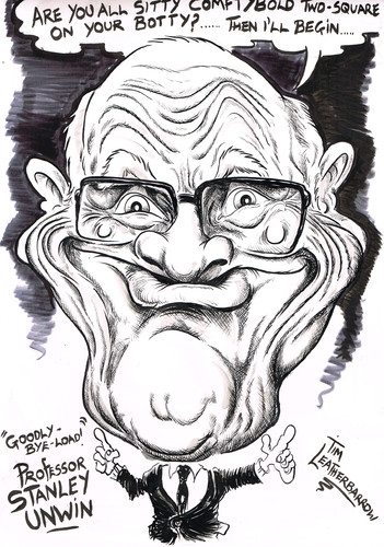 Cartoon: STANLEY UNWIN (medium) by Tim Leatherbarrow tagged professor,stanley,unwin,unwinese,gibberish,humour