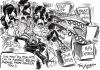 Cartoon: POLITICAL HITS (small) by Tim Leatherbarrow tagged gorden,brown,caricature,politics,prime,minister,cash,crisis,goverment