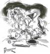 Cartoon: THE TABLE LAMP (small) by Tim Leatherbarrow tagged artists,cartoonist,table,lamp,bad,day,tim,leatherbarrow
