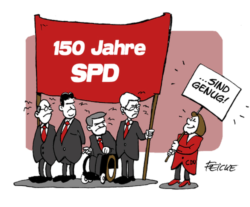 Cartoon: 150 Jahre SPD (medium) by FEICKE tagged spd,sozialdemokraktische,partei,deutschland,sozis,festakt,gratulation,angela,geburtstag,jubiläum,merkel,cdu,spd,sozialdemokraktische,partei,deutschland,sozis,festakt,gratulation,angela,geburtstag,jubiläum,merkel,cdu