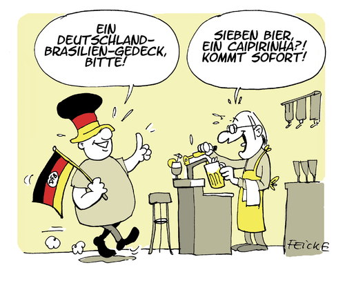 Cartoon: 7 zu 1 (medium) by FEICKE tagged fussball,wm,weltmeister,kneipe,bier,alkohol,caipirinha,weltmeisterschaft,brasilien,deutschland,historisch,sieg,zu,tor,klose,loew,mueller,schuerrle,kroos,feicke,fussball,wm,weltmeister,kneipe,bier,alkohol,caipirinha,weltmeisterschaft,brasilien,deutschland,historisch,sieg,zu,tor,klose,loew,mueller,schuerrle,kroos,feicke