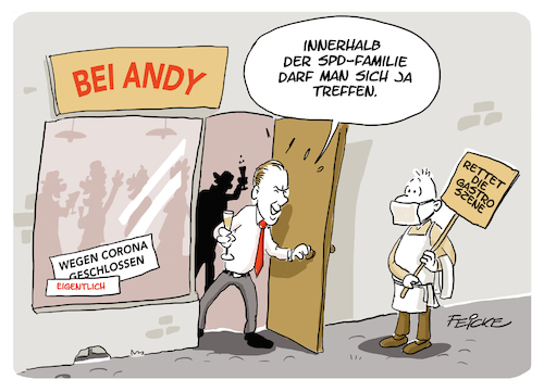 Cartoon: Andy Grote feiert (medium) by FEICKE tagged hamburg,senator,corona,innensenator,regeln,feier,kontaktsperre,ordnungswidrig,hamburg,senator,corona,innensenator,regeln,feier,kontaktsperre,ordnungswidrig