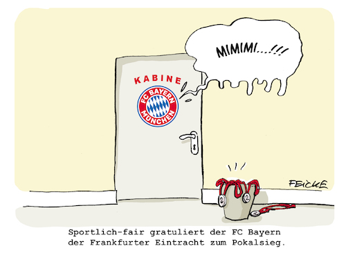 Cartoon: Bayern mit Respekt (medium) by FEICKE tagged fußball,fussball,dfb,fc,bayern,frankfurt,pokal,sport,fair,fußball,fussball,dfb,fc,bayern,frankfurt,pokal,sport,fair