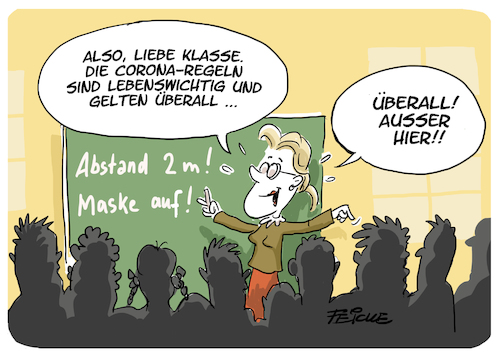 Cartoon: corona in schule (medium) by FEICKE tagged corona,schule,abstand,regeln,politik,gesundheit,corona,schule,abstand,regeln,politik,gesundheit