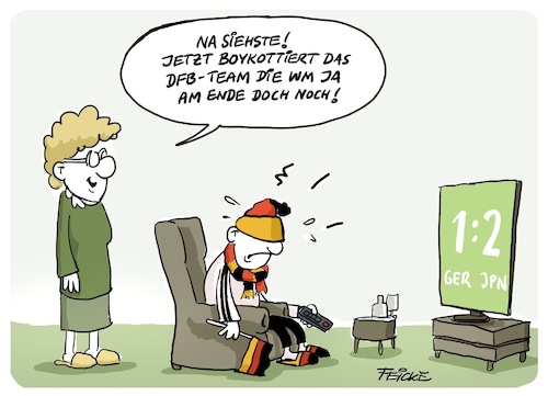 Cartoon: Deutschland Japan (medium) by FEICKE tagged dfb,wm,weltmeisterschaft,deutschland,japan,dfb,wm,weltmeisterschaft,deutschland,japan