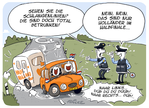 Cartoon: EM Holland II Naar links (medium) by FEICKE tagged euro,2024,europameisterschaft,fussball,nederlands,niederlande,holland,fans,party,tanz,euro,2024,europameisterschaft,fussball,nederlands,niederlande,holland,fans,party,tanz