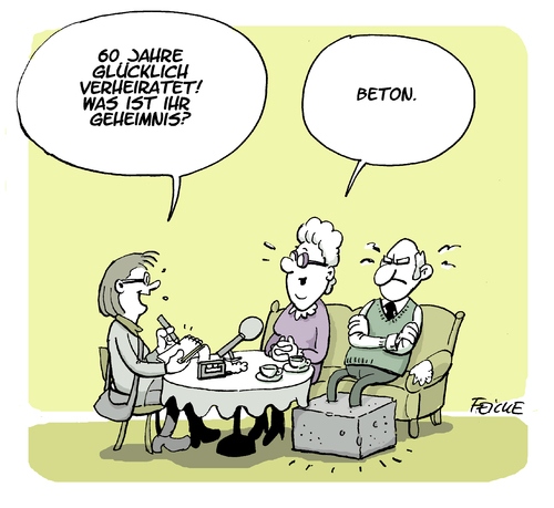 Cartoon: Geheinis (medium) by FEICKE tagged ehe,jubiläum,hochzeitstag,glück,liebe,beton,partner,ehe,jubiläum,hochzeitstag,glück,liebe,beton,partner