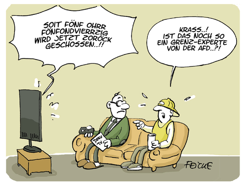 Cartoon: Grenz-Experte (medium) by FEICKE tagged afd,alternative,für,deutschland,petra,storch,schießen,schuf,flüchtling,krise,grenze,soldat,angriff,afd,alternative,für,deutschland,petra,storch,schießen,schuf,flüchtling,krise,grenze,soldat,angriff