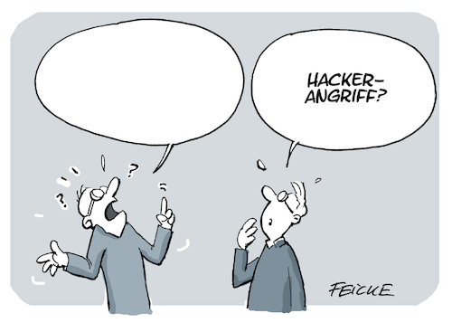 Cartoon: Hackerangriff (medium) by FEICKE tagged hacker,computer,internet,virus,hacker,computer,internet,virus