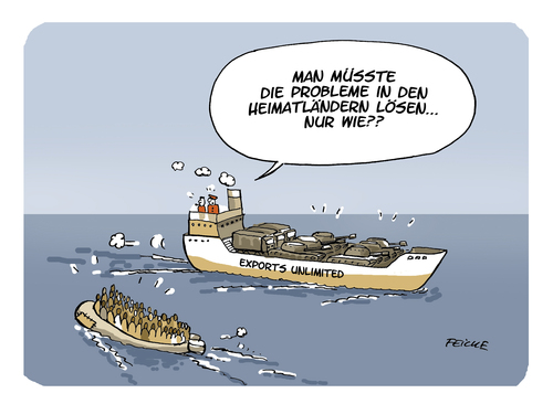 Cartoon: Hilfe vor Ort (medium) by FEICKE tagged fluechtling,flucht,syrien,afrika,asyl,wirtschaft,asylbewerber,fremdenhass,entwicklung,waffen,export,dritte,welt,fluechtling,flucht,syrien,afrika,asyl,wirtschaft,asylbewerber,fremdenhass,entwicklung,waffen,export,dritte,welt