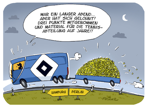 HSV auf dem Heimweg aus Berlin