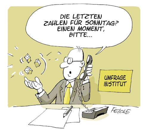 Cartoon: Letzte Umfrage (medium) by FEICKE tagged bundestag,wahl,deutschland,cdu,spd,umfrage,meinung,forscher,bundestag,wahl,deutschland,cdu,spd,umfrage,meinung,forscher