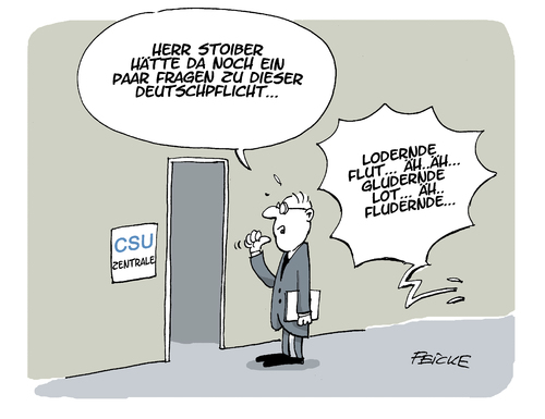 Cartoon: Lodernde Glut (medium) by FEICKE tagged csu,christlich,sozial,union,ausländer,diskriminierung,sprache,kurs,lernen,migration,immigrant,stoiber,seehofer,cdu,csu,christlich,sozial,union,ausländer,diskriminierung,sprache,kurs,lernen,migration,immigrant,stoiber,seehofer,cdu