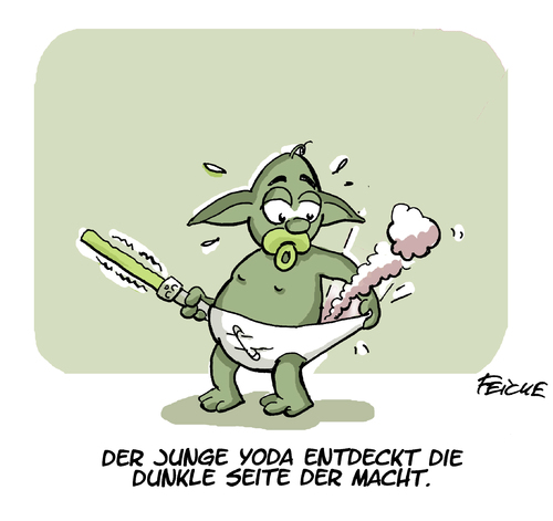 Cartoon: Meisterchen Yoda (medium) by FEICKE tagged joda,meisetr,vader,darth,seite,dunkle,ritter,jedi,wars,star,star,wars,jedi,ritter,dunkle,seite,darth,vader,meisetr,joda