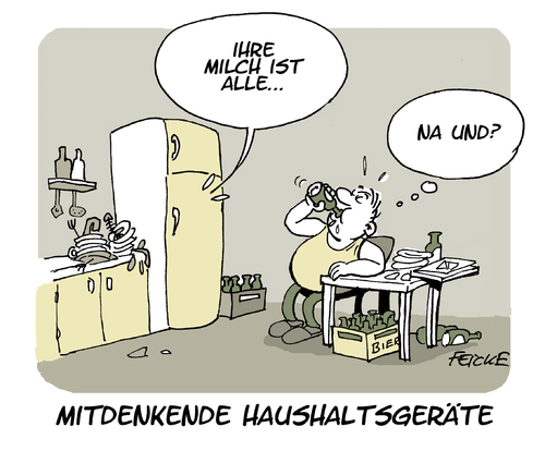 Cartoon: Mitdenkender Kühlschrank (medium) by FEICKE tagged ifa,internationale,funk,ausstellung,berlin,trend,neuheit,modern,ifa,internationale,funk,ausstellung,berlin,trend,neuheit,modern