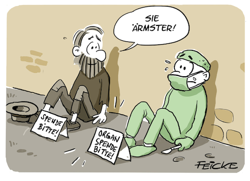 Cartoon: Organspende Armer (medium) by FEICKE tagged organ,organspende,arzt,medizin,bundestag,widerspruchslösung,organ,organspende,arzt,medizin,bundestag,widerspruchslösung