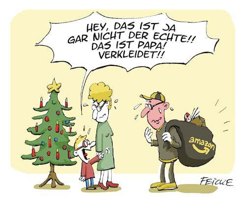 Cartoon: Postfaktische Weihnachten (medium) by FEICKE tagged postfaktisch,modern,werbung,amazon,weihnachten,weihnacht,paket,glauben,kind,kinder,traum,postfaktisch,modern,werbung,amazon,weihnachten,weihnacht,paket,glauben,kind,kinder,traum