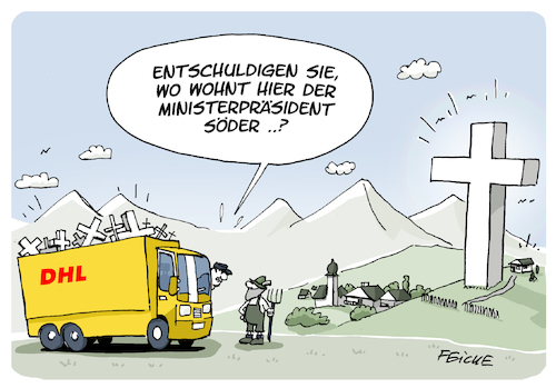 Cartoon: Söder kauft Kreuze (medium) by FEICKE tagged bayern,ministerpräsident,kirche,kreuz,behörde,amt,erlass,religion,freiheit,säkularisierung,bayern,ministerpräsident,kirche,kreuz,behörde,amt,erlass,religion,freiheit,säkularisierung