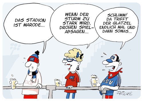 Cartoon: Stadion marode (medium) by FEICKE tagged hamburg,sportverein,hsv,stadion,fussball,fußball,bundesliga,zwei,hamburg,sportverein,hsv,stadion,fussball,fußball,bundesliga,zwei