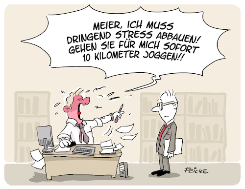 Cartoon: Stress (medium) by FEICKE tagged stress,arbeit,sport,stress,arbeit,sport
