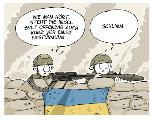 Cartoon: Sylt Erstürmung (medium) by FEICKE tagged sylt,ukraine,sylt,ukraine