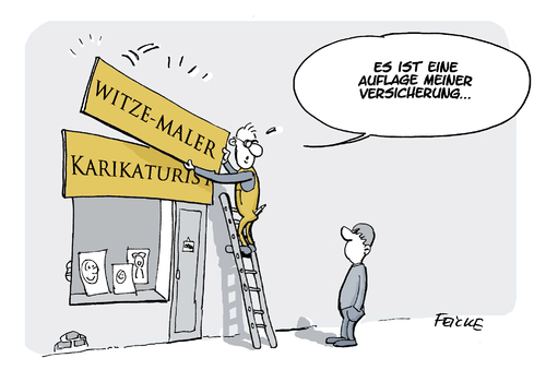 Cartoon: Umbenennung (medium) by FEICKE tagged karikatur,name,charlie,hebdot,versicherung,risiko,karikatur,name,charlie,hebdot,versicherung,risiko