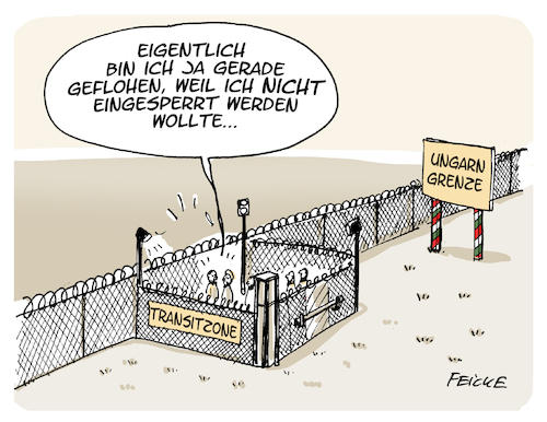 Cartoon: Ungarn (medium) by FEICKE tagged ungarn,orban,flucht,asyl,flüchtling,eu,europa,union,transit,zone,lager,ungarn,orban,flucht,asyl,flüchtling,eu,europa,union,transit,zone,lager