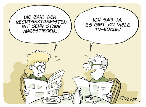 Cartoon: Verfassungsschutzbericht 2020 (medium) by FEICKE tagged verfassungsschutz,verfassung,extremismus,rechts,links,seehofer,innenminister,bericht,hildmann,tv,koch,vegan,verfassungsschutz,verfassung,extremismus,rechts,links,seehofer,innenminister,bericht,hildmann,tv,koch,vegan