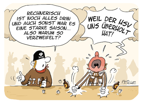 Cartoon: Verzweifelter FC (medium) by FEICKE tagged fc,sankt,st,pauli,fussball,fußball,rücknrunde,bundesliga,bremen,hsv,hamburg,sportverein,rivalität,derby,fc,sankt,st,pauli,fussball,fußball,rücknrunde,bundesliga,bremen,hsv,hamburg,sportverein,rivalität,derby