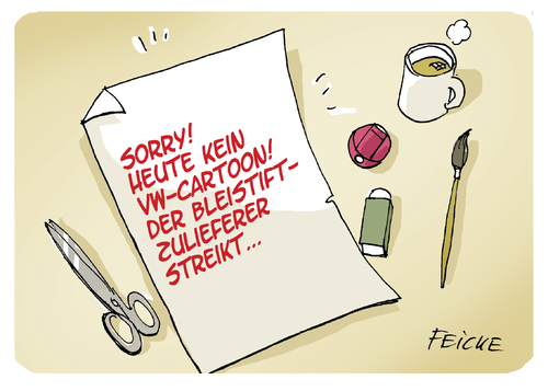 Cartoon: VW Zulieferer (medium) by FEICKE tagged vw,volkswagen,streik,zulieferer,liefer,stopp,wirtschaft,konzern,kurzarbeit,vw,volkswagen,streik,zulieferer,liefer,stopp,wirtschaft,konzern,kurzarbeit