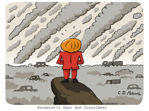 Cartoon: Wandererin über dem Dieselmeer (medium) by FEICKE tagged auto,abgas,skandal,hersteller,vw,bmw,daimler,gipfel,merkel,abgasgipfel,dieselgipfel,caspar,david,friedrich,wanderer,wolken,diesel,umwelt,zerstörung,romantik,elbsandsteingebirge,auto,abgas,skandal,hersteller,vw,bmw,daimler,gipfel,merkel,abgasgipfel,dieselgipfel,caspar,david,friedrich,wanderer,wolken,diesel,umwelt,zerstörung,romantik,elbsandsteingebirge