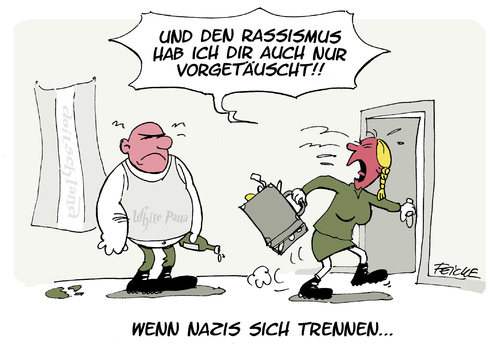 Cartoon: Wenn Nazis streiten (medium) by FEICKE tagged cartoon,gegen,nazi,nationalsozialisten,faschisten,streit,paar,rassismus,cartoon,gegen,nazi,nationalsozialisten,faschisten,streit,paar,rassismus