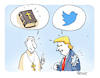 Cartoon: Trump Audienz (small) by FEICKE tagged trump,papst,pope,kirche,katholik,audienz,twitter,bibel,bible