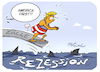 Cartoon: Trump Rezession First DEUTSCH (small) by FEICKE tagged trump,usa,zölle,handelskrieg,rezession,china,kanda,mexiko,wirtschaft