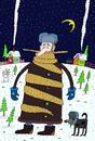 Cartoon: beard scarf (small) by Sergei Belozerov tagged bart,schal,scarf,beard,warm,winter,kalt