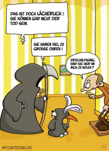 Cartoon: Falscher Tod (medium) by mil tagged tod,hase,doppelgänger,verkleidung,mil