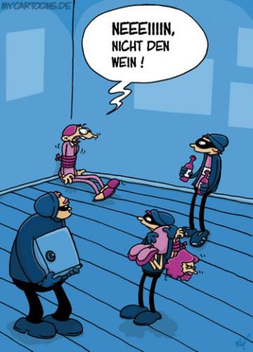 Cartoon: Wein Raub (medium) by mil tagged wein,raub,räuber,diebstahl,mann,frau,mil