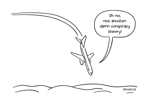Cartoon: Conspiracy theory (medium) by Vhrsti tagged airplane,crash,germanwings,flight,4u9525,conspiracy,theory
