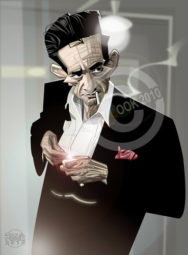 Cartoon: Johnny Cash (medium) by Russ Cook tagged country,singer,american,america,roll,rock,music,vector,portrait,illustration,caricature,cook,russ,cash,johnny