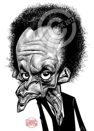 Cartoon: Miles Davis (medium) by Russ Cook tagged cintiq,wacom,photoshop,bop,be,musician,american,america,leader,band,trumpet,jazz,zeichnung,illustration,karikaturen,karikatur,drawing,caricature,davis,miles