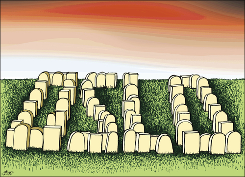Cartoon: oslo grave (medium) by samir alramahi tagged peace,israel,palestine,ramahi,arab
