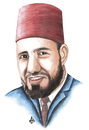 Cartoon: Sheikh Hassan al-Banna (small) by samir alramahi tagged arab islamic politics reform iraq egypt lebanon yemen jordan portrait