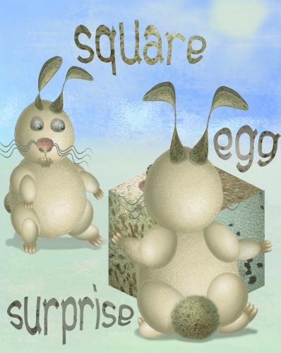 Cartoon: square egg surprise (medium) by Walraven tagged photoshop,easter,egg,eggs,rabbit,haze,square,surprise