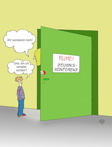 Cartoon: Sondieren (medium) by Erwin Pischel tagged sondieren,schule,pädagogik,versetzung,versetzungskonferenz,konferenz,versetzungskonvent,konvent,zeugniskonverenz,schulnoten,schulerfolg,frage,antwort,tür,pischel