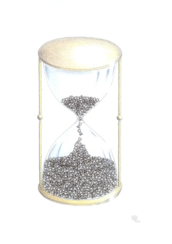 Cartoon: Stundenglas (medium) by Erwin Pischel tagged stundenglas,zeit,zeitfluss,warten,waitung,pischel