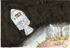 Cartoon: Paradise Lost. Part II (small) by Erwin Pischel tagged paradise,lost,john,milton,adam,and,eve,albrecht,dürer,raumschiff,flucht,umweltzerstörung,ökologie,apokalypse,unbewohnbarkeit,rakete,universum,all,radioaktivität,skelett,waldsterben,treibhausklima,ruinen,pischel