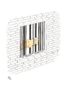 Cartoon: Prisoner of Scanner Code I (small) by Erwin Pischel tagged gefangener,prisoner,scanner,code,gefängnisfenster,pischel