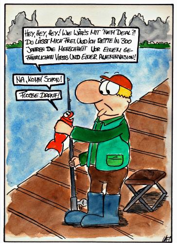 Cartoon: Fisch (medium) by spass-beiseite tagged meer,wasser,strand,steg,angekn,angel,wurm,köder,fisch,sand,beiseite,spass,unterhaltung,panel,fun,illustration,design,pointe,kunst,comicstrips,comictagebuch,tagebuch,comic,cartoons,cartoon,witz,bildwitz