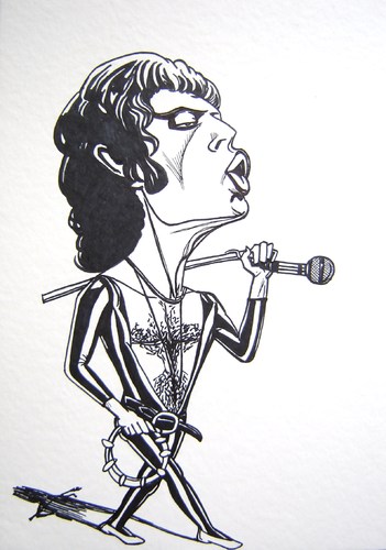 Cartoon: Freddie Mercury (medium) by caknuta-chajanka tagged famous,person